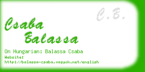 csaba balassa business card